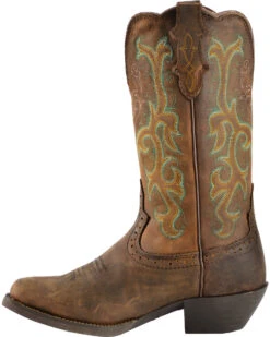 Justin Women's 12" Square Toe Stampede Western Boots -Corral Sales 2025 045E79 PH LT