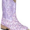 Roper Infant's Floral Glitter Square Toe Western Boots -Corral Sales 2025 053U44 76 P1