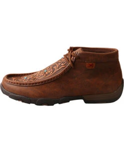 Twisted X Women's Brown Tooled Flowers Driving Moccasins - Moc Toe  -Corral Sales 2025 2000226799 200 LT