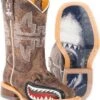 Tin Haul Boys' Tan And Red 8" Leather Western Boots - Square Toe  -Corral Sales 2025 2000228353 280 P1