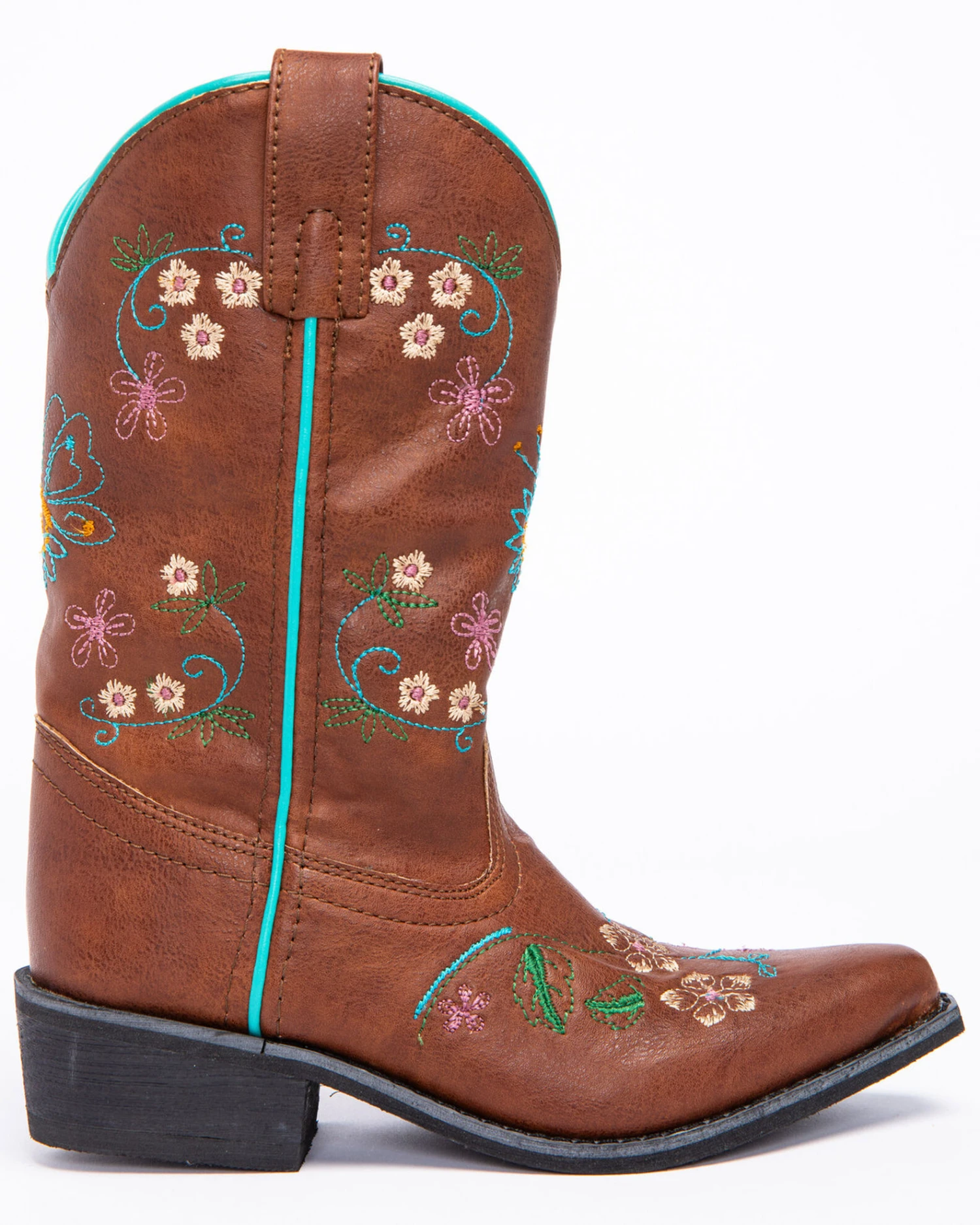 Shyanne Girls' Floral Embroidery Western Boots - Snip Toe 4 Shyanne Girls' Floral Embroidery Western Boots - Snip Toe - Image 2