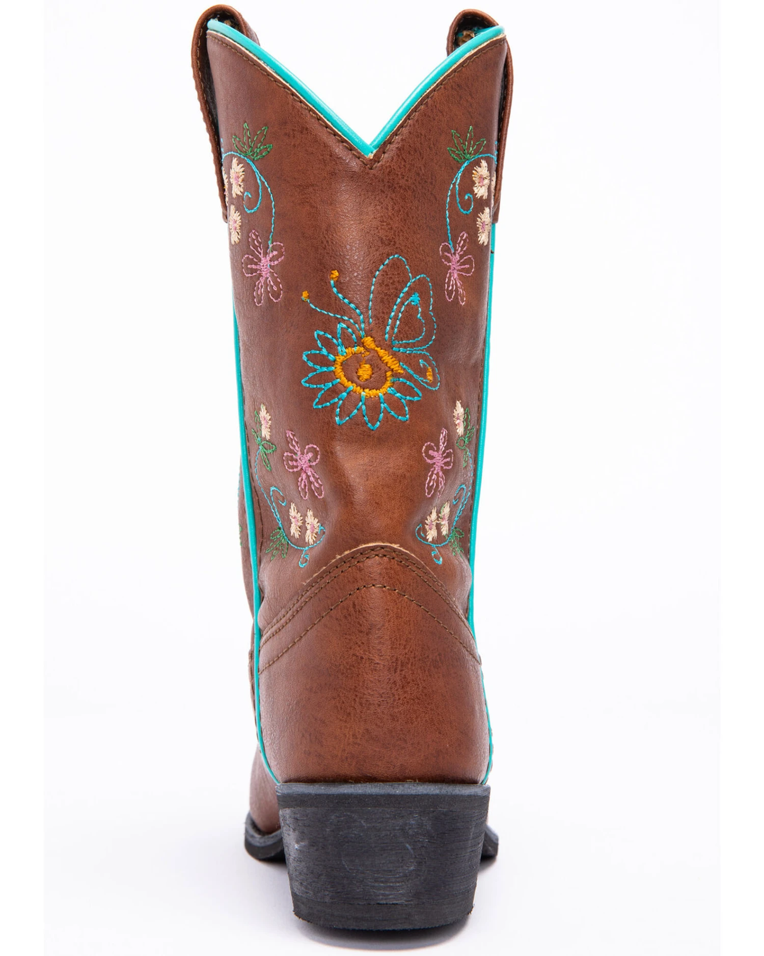 Shyanne Girls' Floral Embroidery Western Boots - Snip Toe 7 Shyanne Girls' Floral Embroidery Western Boots - Snip Toe - Image 5