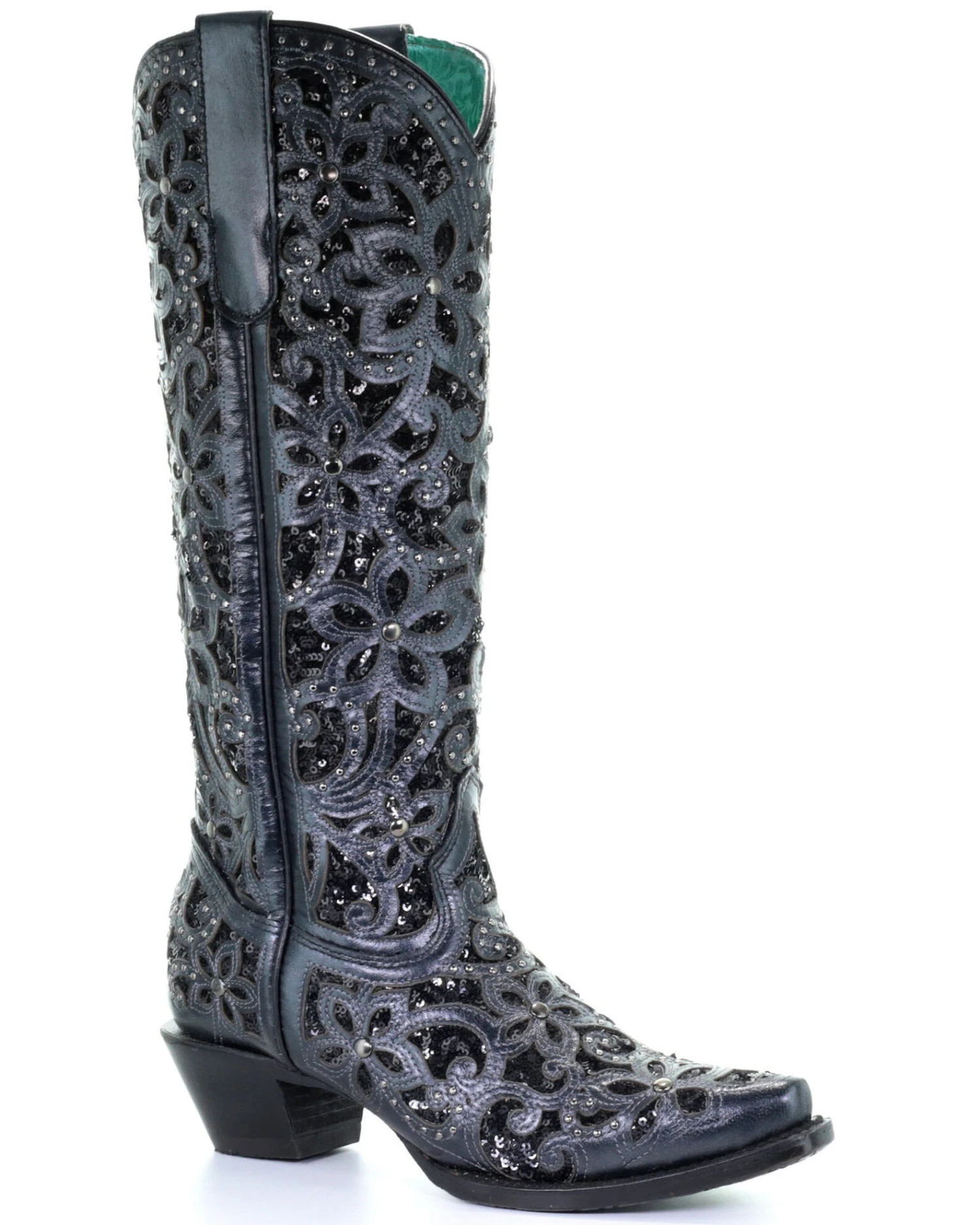 Corral Women's Floral Inlay Western Boots - Snip Toe 3 Corral Women's Floral Inlay Western Boots - Snip Toe
