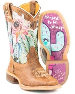 Tin Haul Girls' Cactilicious Embroidered Western Boots - Square Toe -Corral Sales 2025 2000279896 200 P3