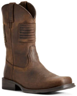 Ariat Men’s Rambler Patriot Distressed Western Performance Boots – Square Toe 