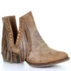 Circle G Women's Brown Studded Fringe Booties - Round Toe -Corral Sales 2025 2000282867 200 P1