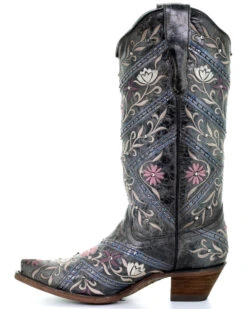 Corral Women's Floral Embroidery & Rhinestones Western Boots - Snip Toe -Corral Sales 2025 2000288724 001 P3