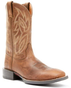 Justin Men's Dusky Brown Canter Cowhide Leather Western Boots - Broad Square Toe 