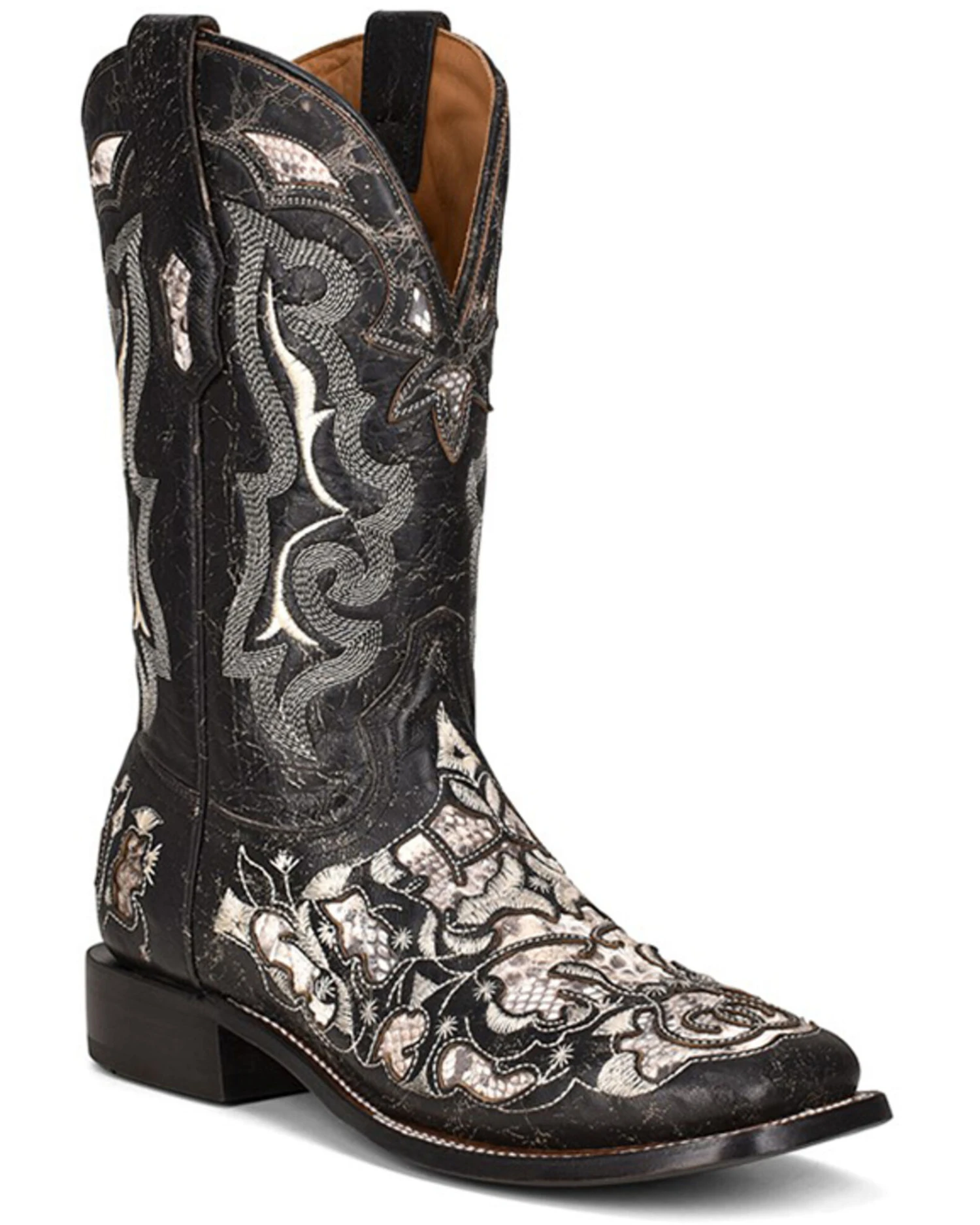 Corral Men's Exotic Python Skin Inlay Western Boots - Square Toe 3 Corral Men's Exotic Python Skin Inlay Western Boots - Square Toe