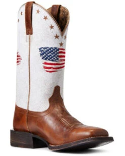 Ariat Women’s Patriot Crackled American Flag Western Performance Boots – Broad Square Toe