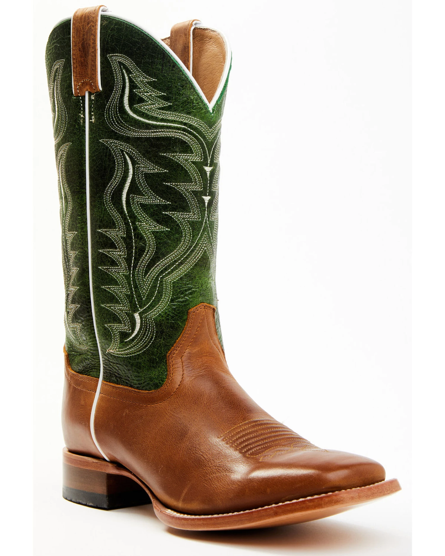 Cody James Men's Peridot Green Leather Western Boots - Broad Square Toe 3 Cody James Men's Peridot Green Leather Western Boots - Broad Square Toe