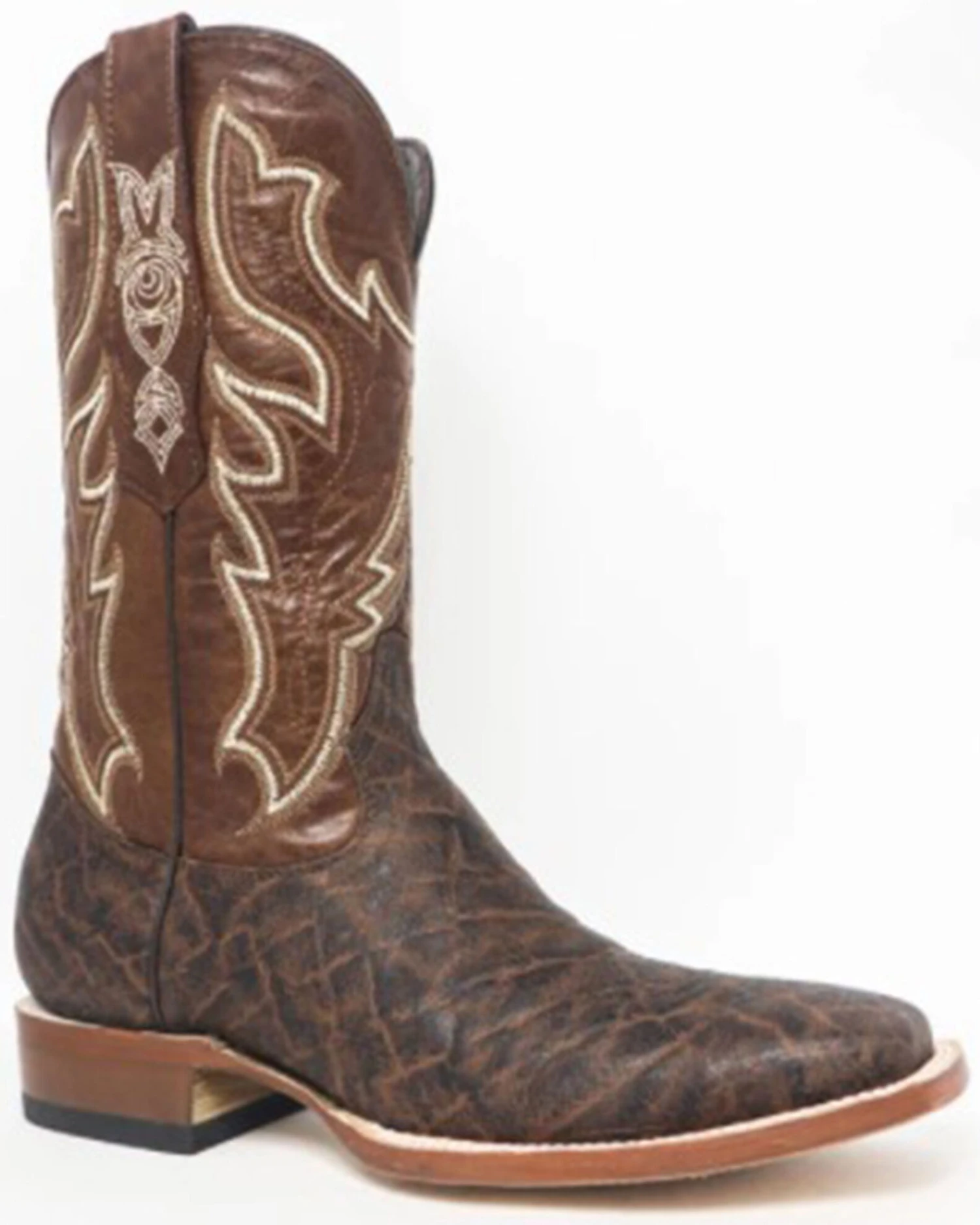 Tanner Mark Men's Exotic Elephant Print Western Boots - Broad Square Toe 3 Tanner Mark Men's Exotic Elephant Print Western Boots - Broad Square Toe