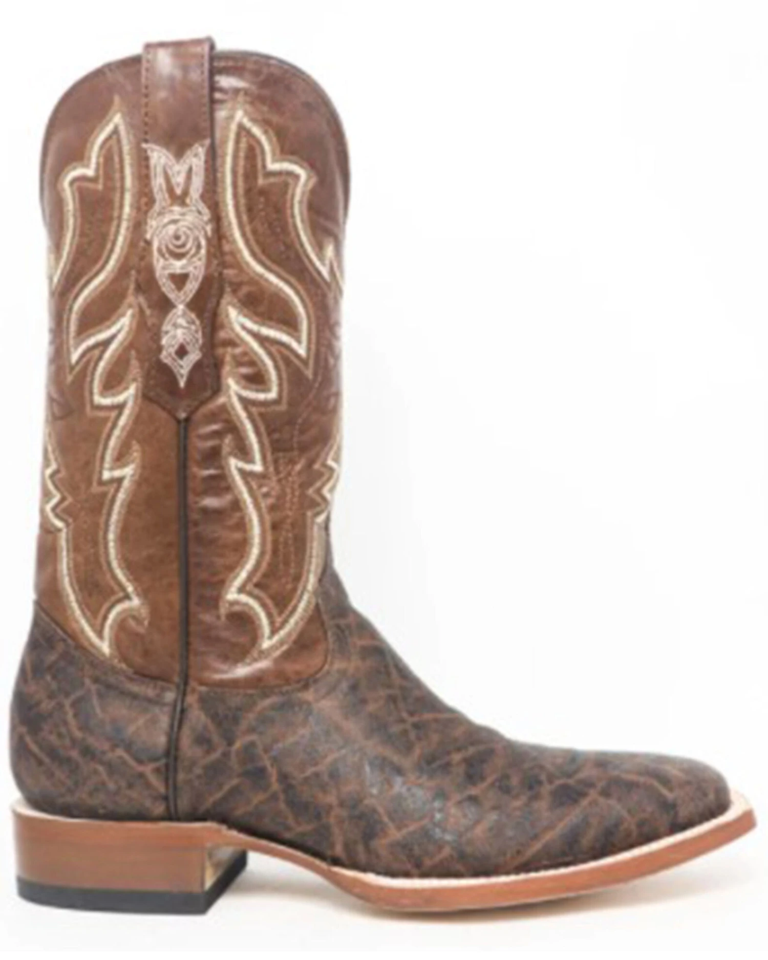 Tanner Mark Men's Exotic Elephant Print Western Boots - Broad Square Toe 4 Tanner Mark Men's Exotic Elephant Print Western Boots - Broad Square Toe - Image 2