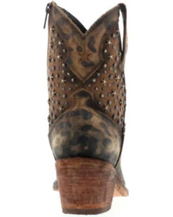 Caborca Silver By Liberty Black Women's Leopard Print Studded Short Western Boots - Pointed Toe -Corral Sales 2025 2000366406 200 P5