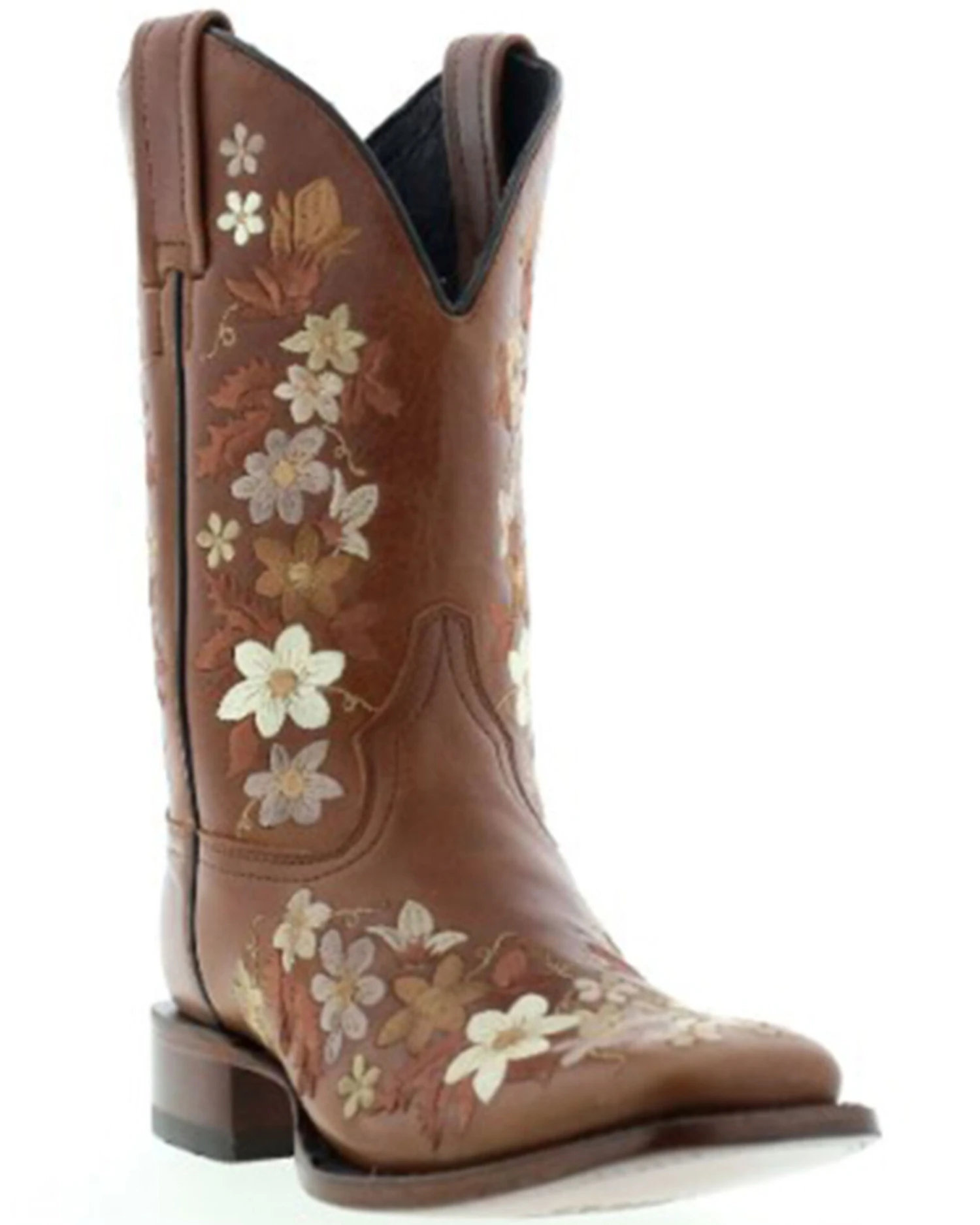 Botas Caborca For Liberty Black Women's Floral Embroidered Western Boots - Square Toe 3 Botas Caborca For Liberty Black Women's Floral Embroidered Western Boots - Square Toe