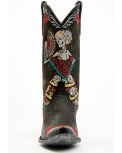 Old Gringo Women's Reinas La Catrina Skeleton & Floral Embroidered Tall Western Leather Boots - Snip Toe -Corral Sales 2025 2000374907 944 P4