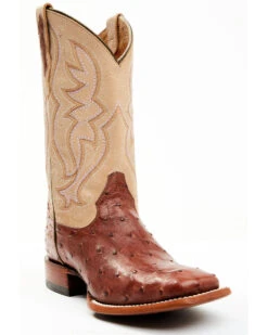 Shyanne Women's Olivia Exotic Ostrich Quill Western Boots - Broad Square Toe