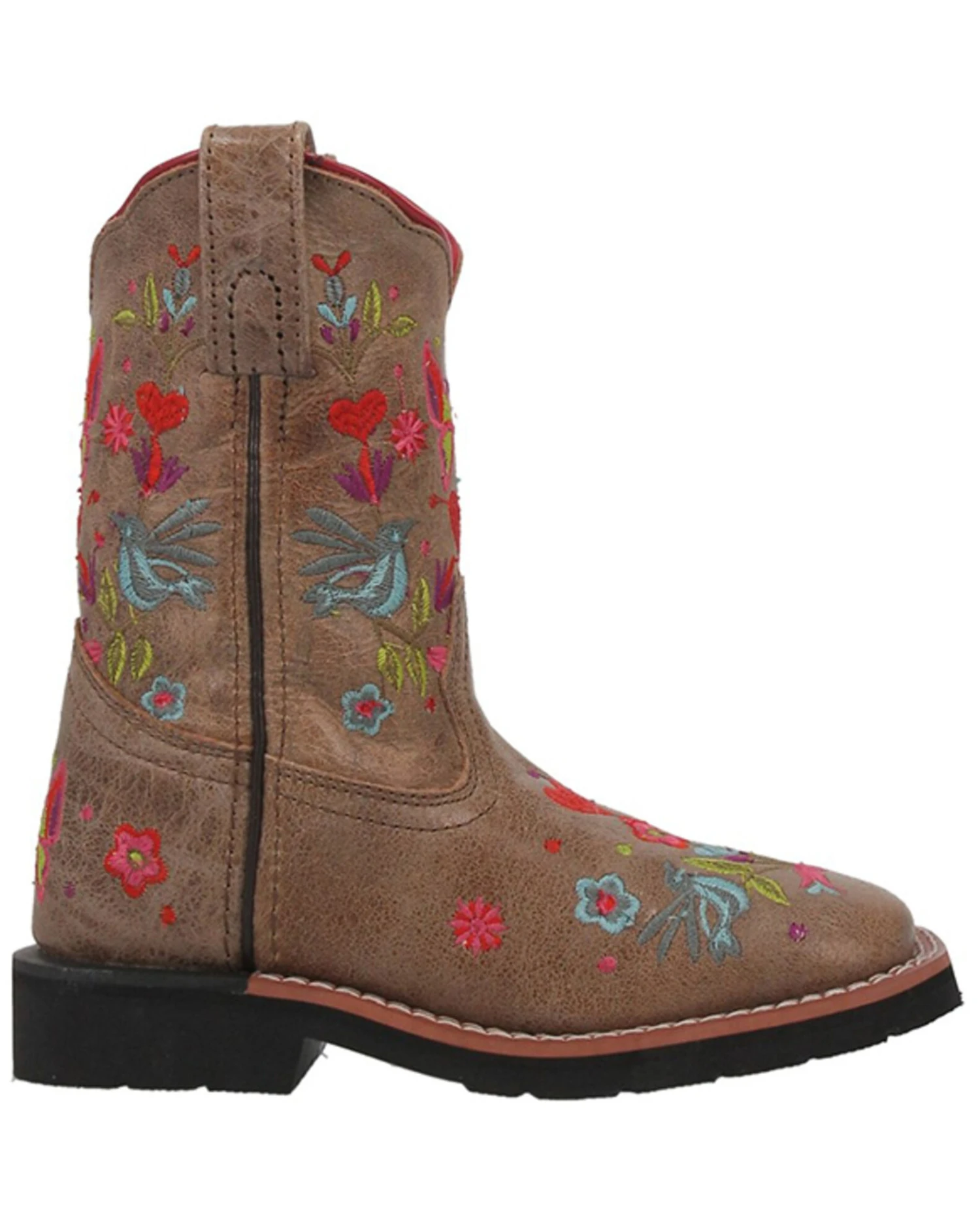Dan Post Girls' Embroidered Western Boots - Broad Square Toe 4 Dan Post Girls' Embroidered Western Boots - Broad Square Toe - Image 2