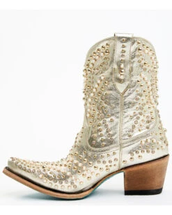 Boot Barn X Lane Women's Exclusive Dolly Metallic Leather Western Bridal Booties - Snip Toe -Corral Sales 2025 2000385224 710 P3