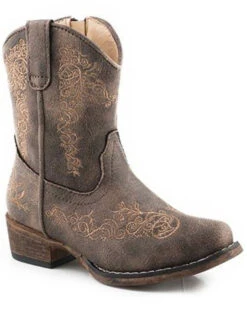 Roper Toddler Girls' Riley Scroll Western Boots - Snip Toe