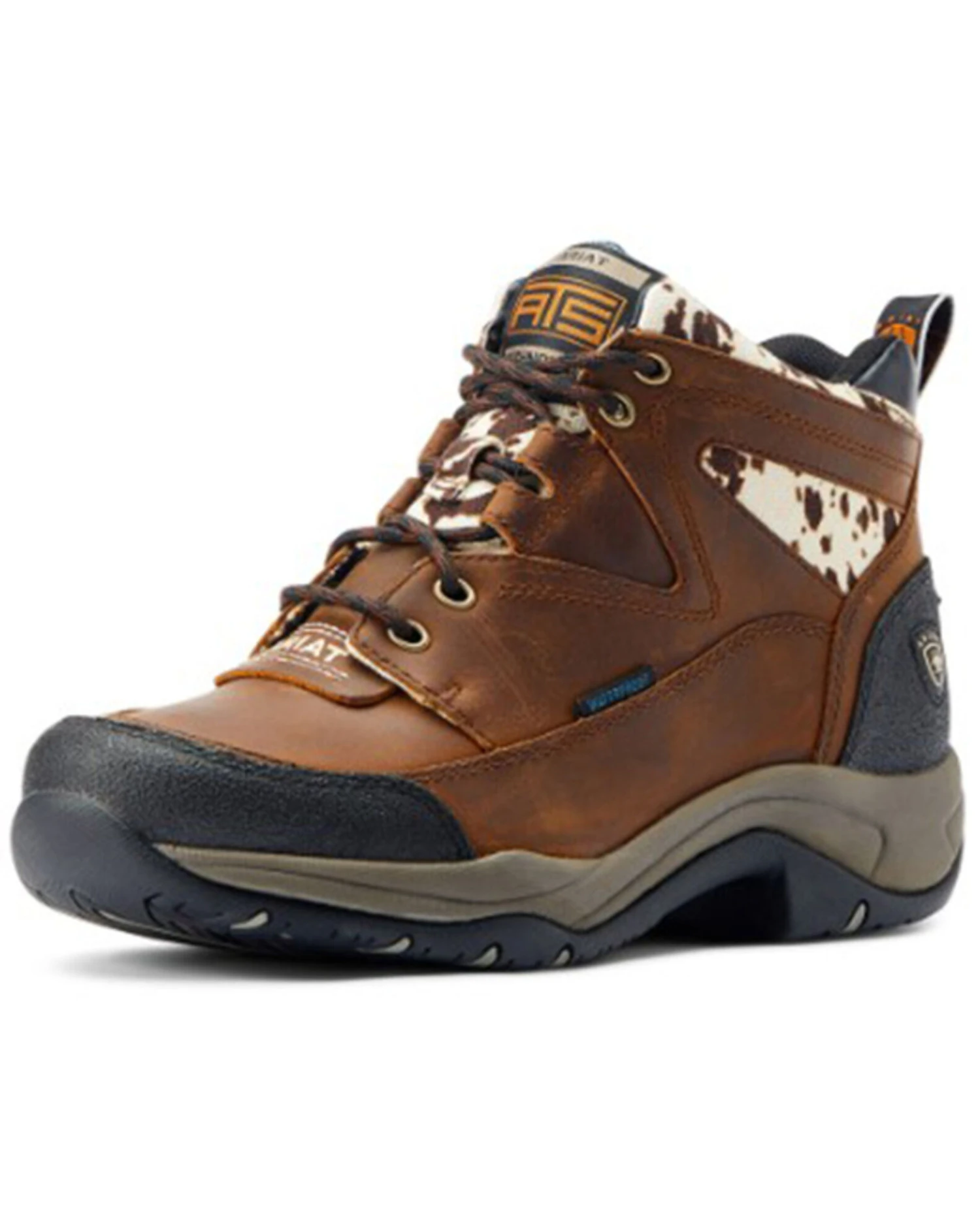 Ariat Women's Cow Print Terrain Waterproof Boots - Round Toe 3 Ariat Women's Cow Print Terrain Waterproof Boots - Round Toe